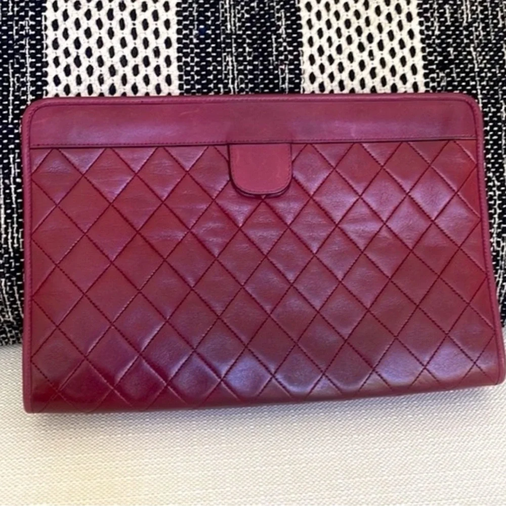 Chanel Leather Clutch w/ Gold Hardware - Picture 3 of 13
